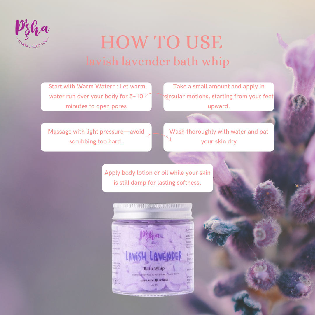 Lavender Bath Whip Lavish - Nourishing and Soothing Skin Care from India | 100g