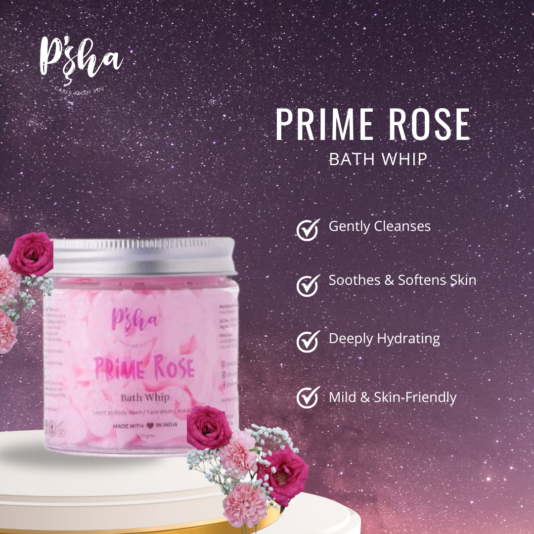 Prime Rose Bath Whip - Hydrating, Nourishing, Aromatherapeutic Skin Care
