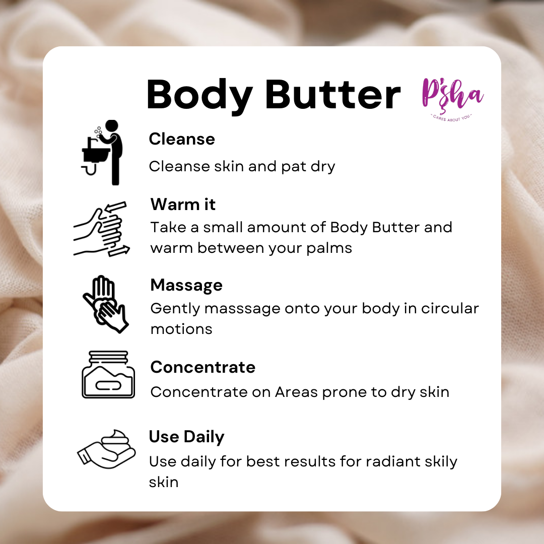 Psha Body Butter - Bloomy and Peachy Vibe for Men and Women