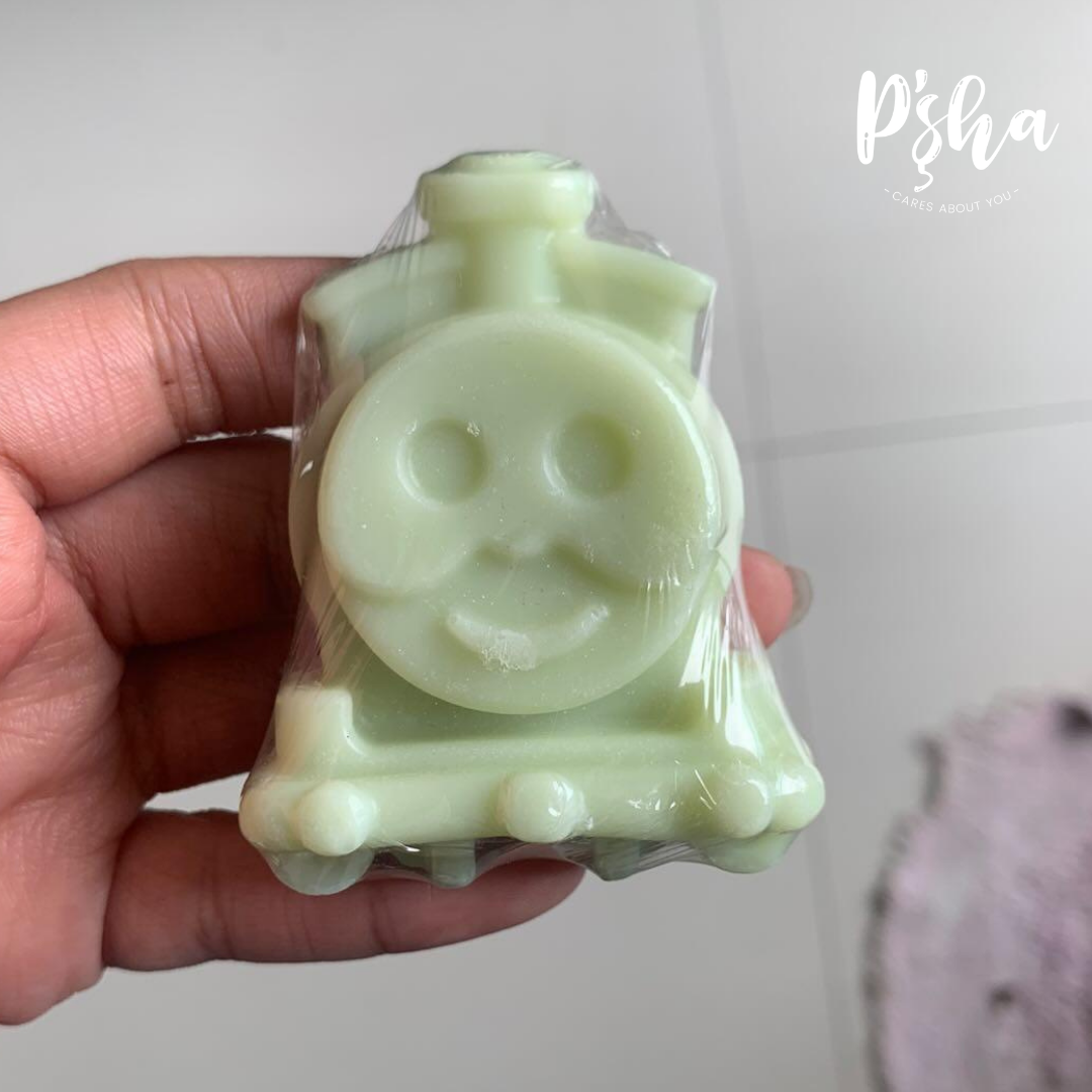 Discover our travel-sized train soap, designed to gently cleanse and moisturize skin while making bath time enjoyable for kids. Suitable for all skin types. Made in India.