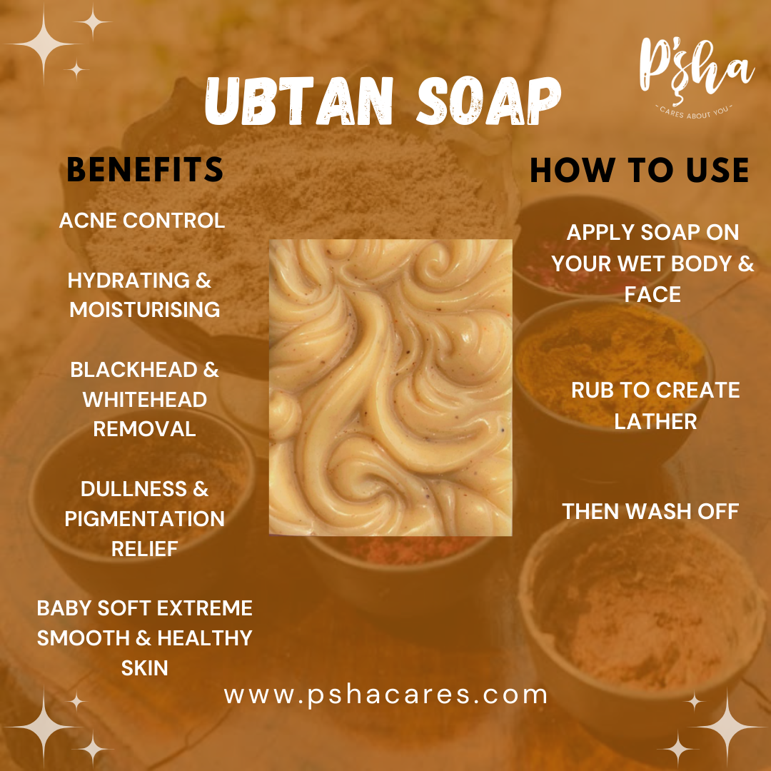 Handmade Ubtan Soap with Turmeric, Sandalwood, and Saffron | 100g