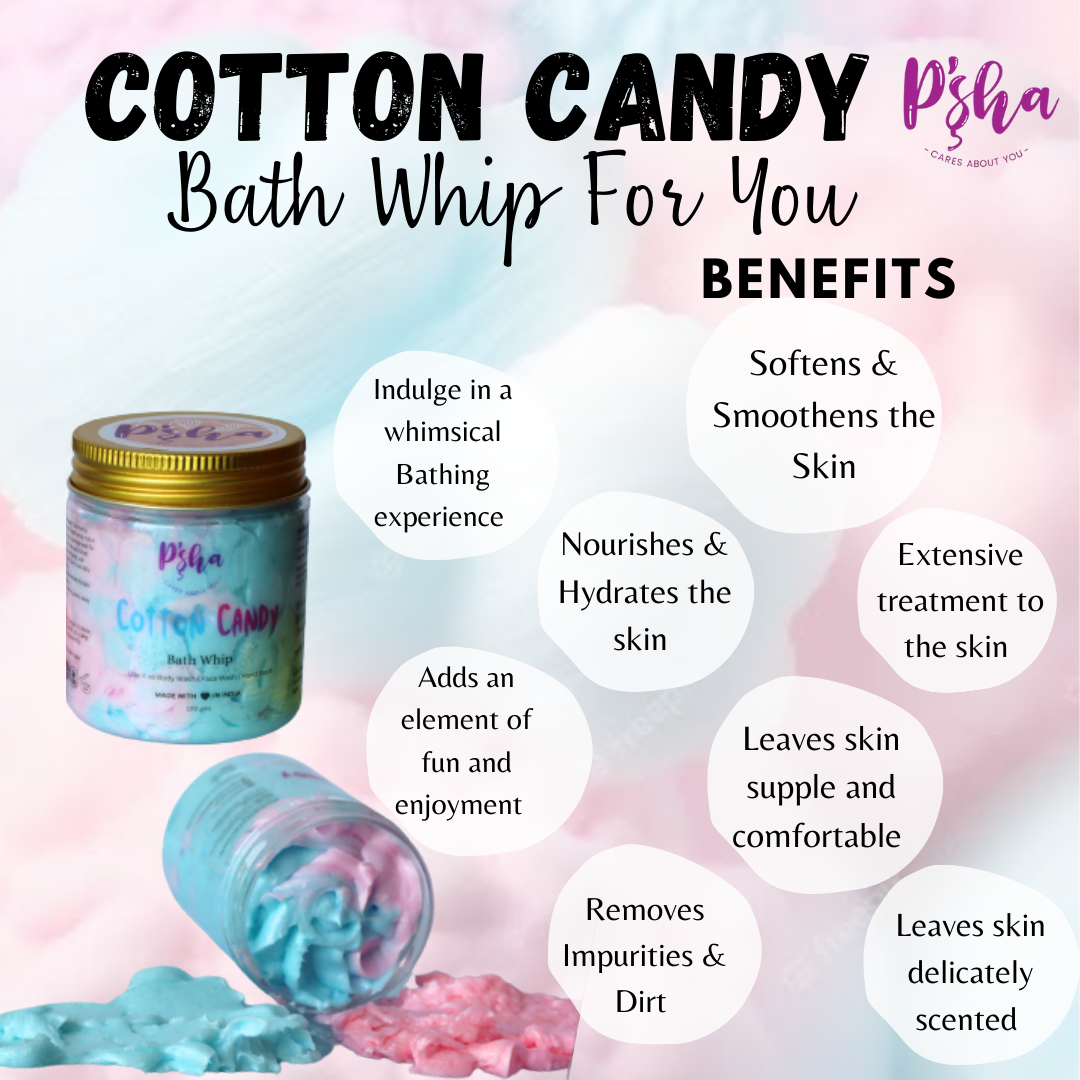 Cotton Candy Bath Whip - Whimsical Experience, Delicate Fragrance, Luxurious Cleansing and Moisturizing