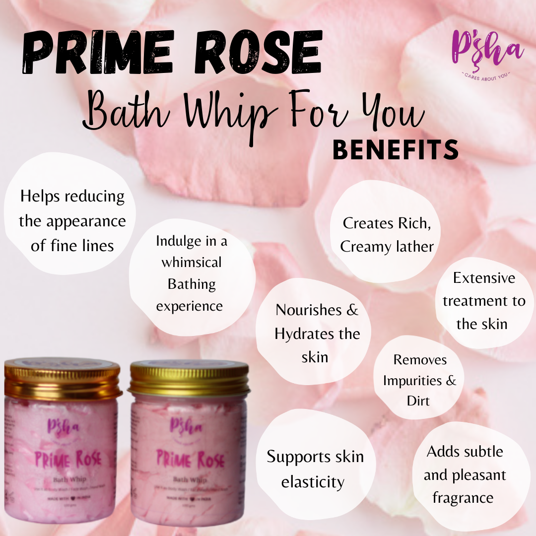 Prime Rose Bath Whip - Hydrating, Nourishing, Aromatherapeutic Skin Care