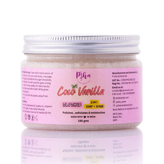 Coco Vanilla Body Slushie - Exfoliating and Hydrating Skincare Ritual | 100g - Pshacares