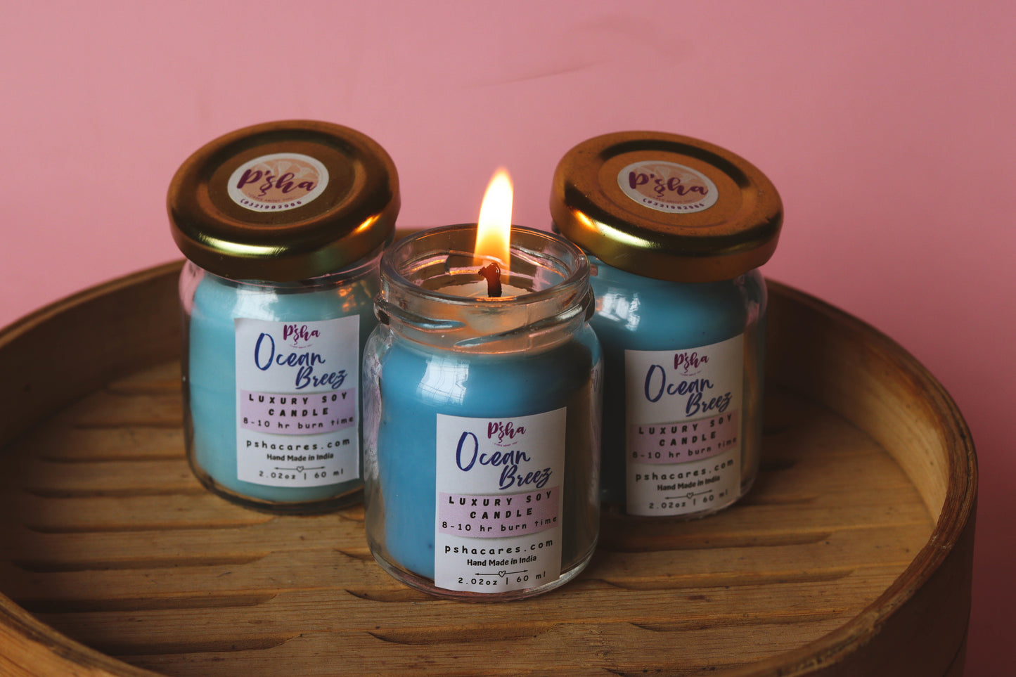 Small Ocean Scented Candle | Ocean Small Jar Candle - Tranquil Seaside Escape in a Compact Form