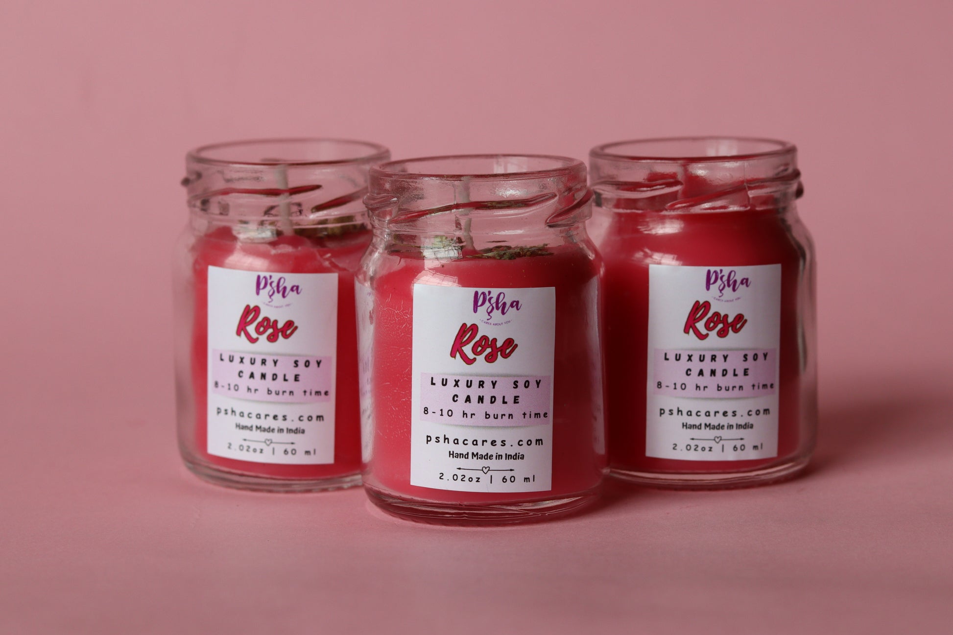 Mini Rose Scented Candles | Rose Mini Jar Candle - Subtle Charm and Aromatherapy Elegance